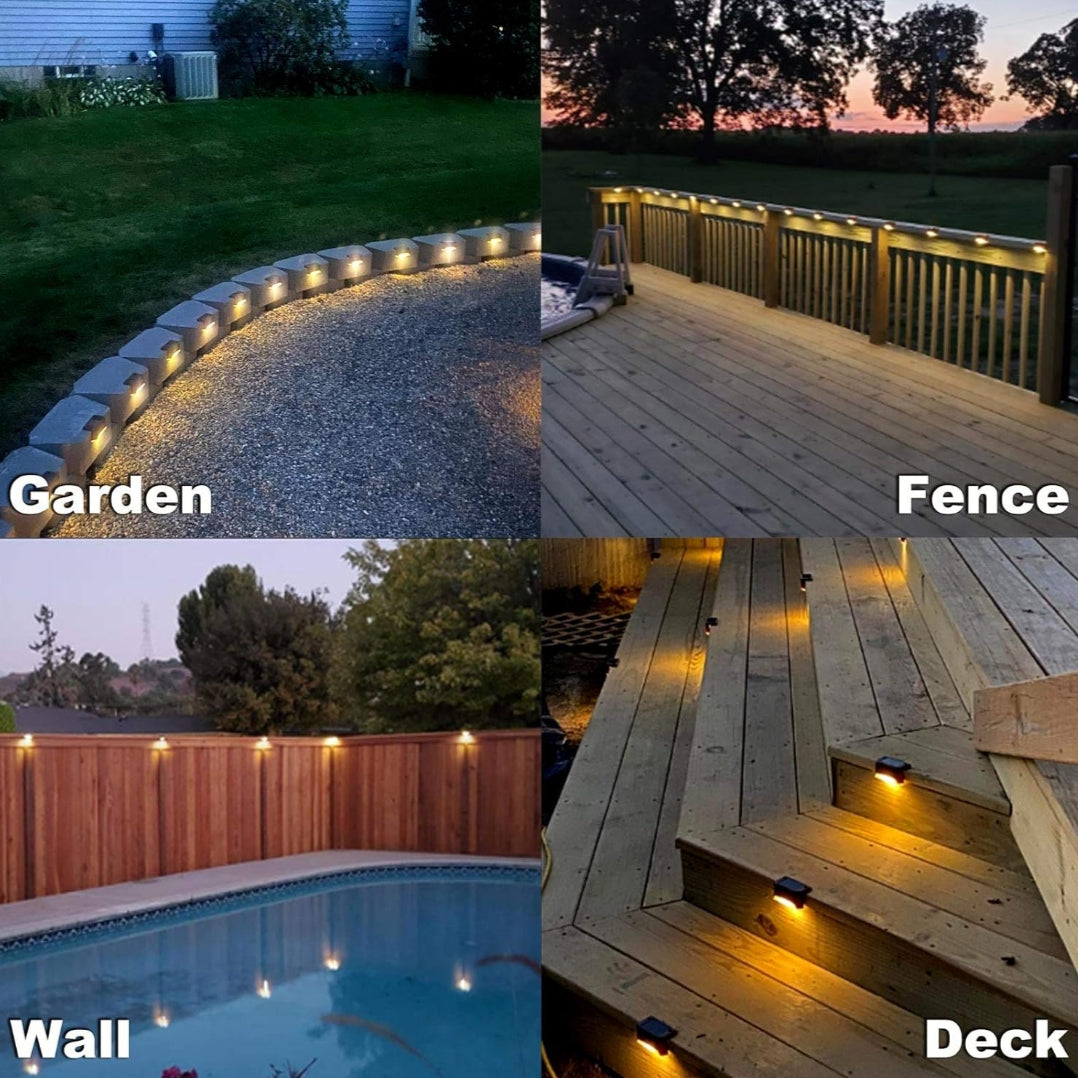 Solar Deck Lights Outdoor, Solar Step LED Waterproof Lighting for Outdoor Deck (Pack of 12)