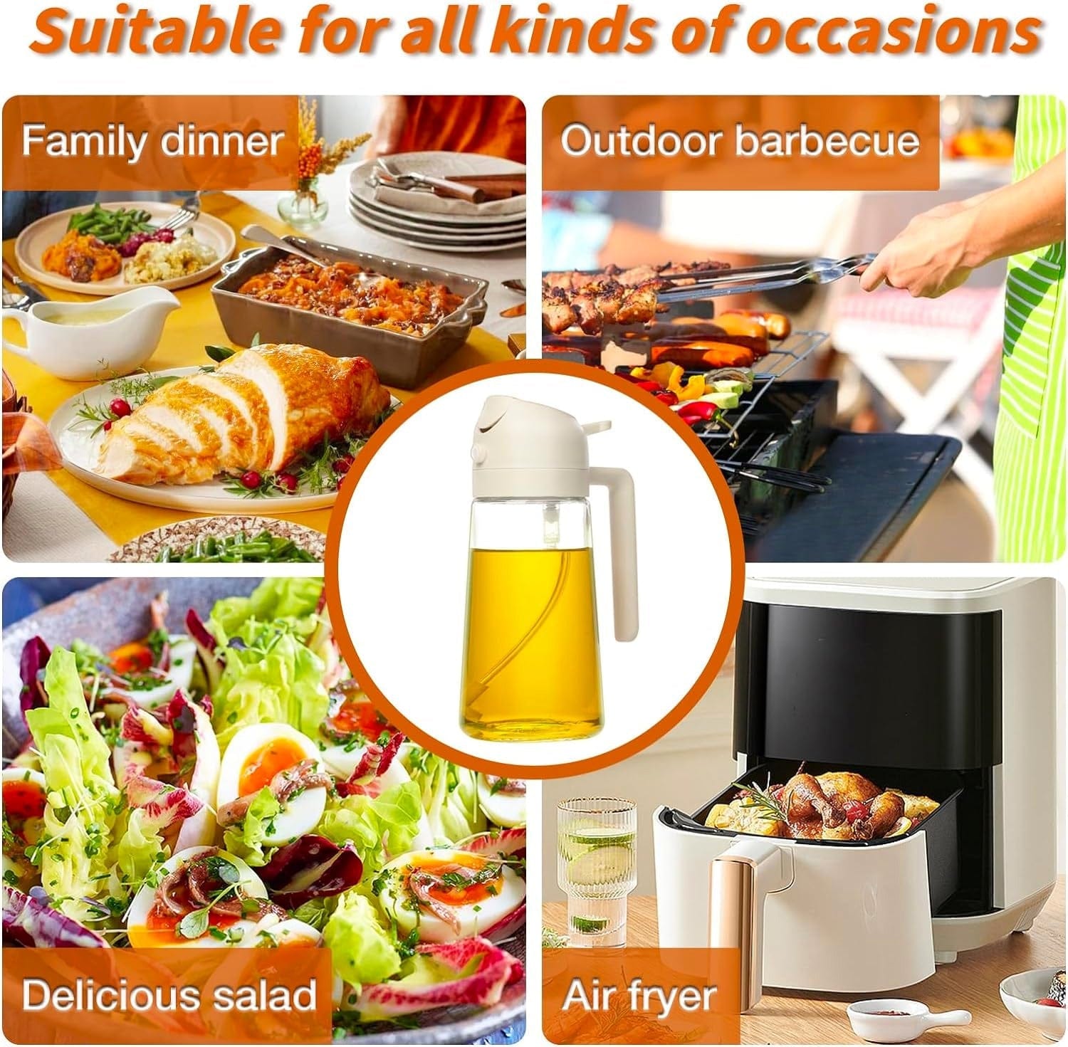 2 In 1 Olive Oil Dispenser & Oil Sprayer