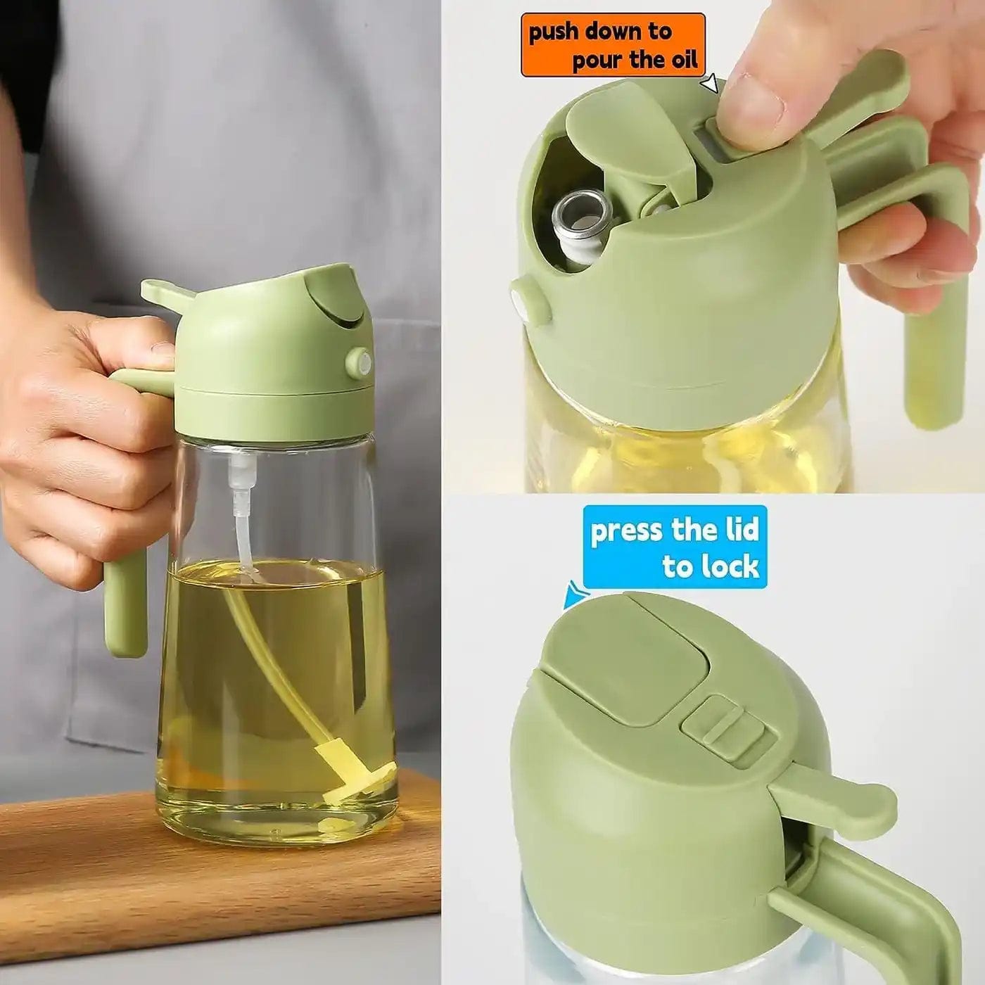 2 In 1 Olive Oil Dispenser & Oil Sprayer