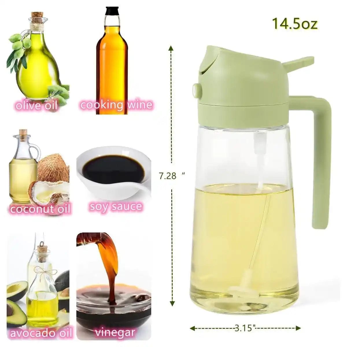 2 In 1 Olive Oil Dispenser & Oil Sprayer