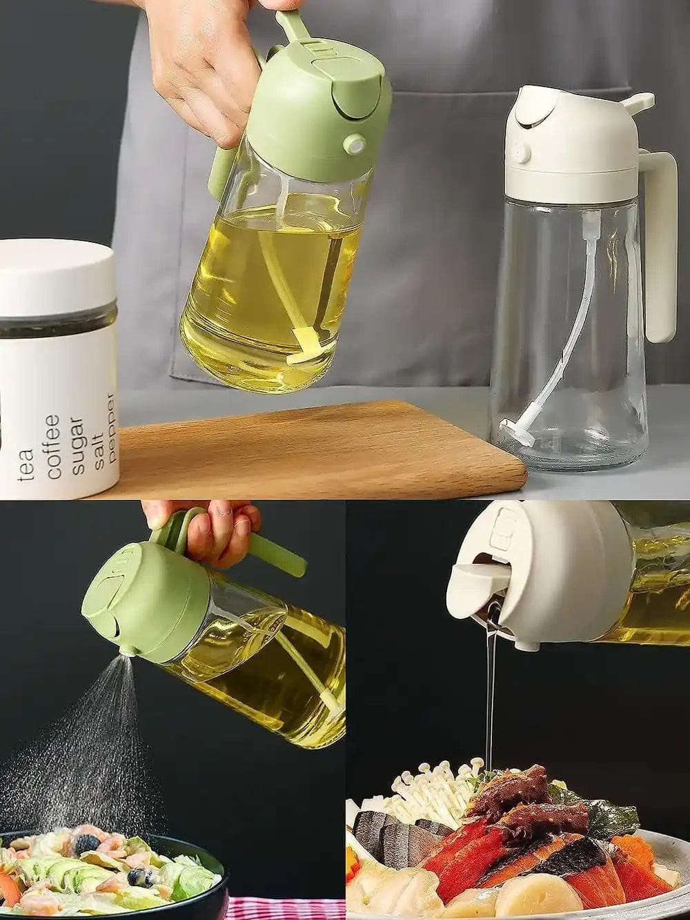 2 In 1 Olive Oil Dispenser & Oil Sprayer