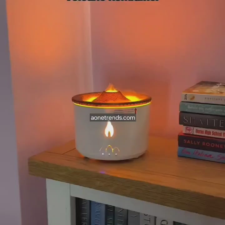 Volcano flame humidifier